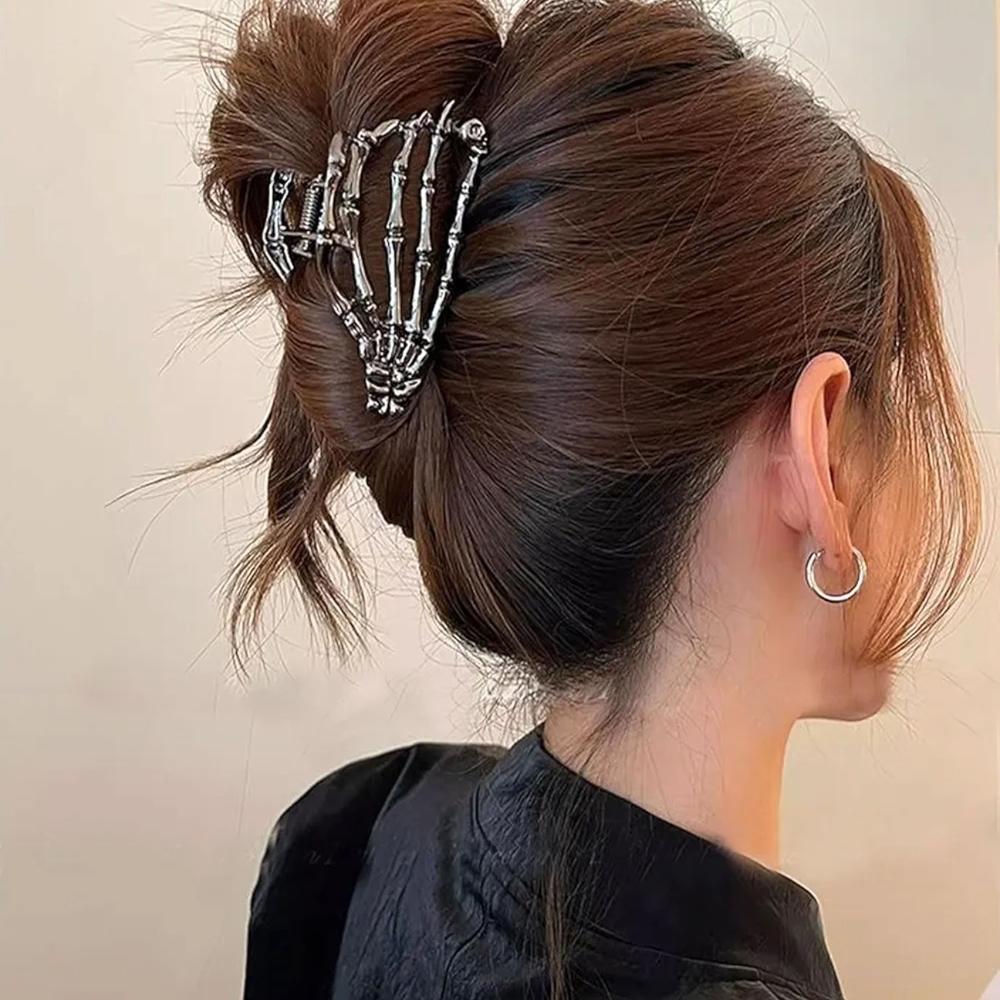 Silver Skeleton Hand Hair‎ Clip